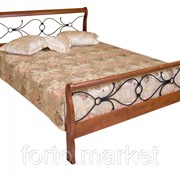 Двуспальная кровать МиК Кровать 425 N n0001932, цвет Темная вишня, длина 200 см., ширина 140 см., MK 2121 RO фото