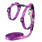 Rogz Rogz комплект: шлейка + поводок для кошек KiddyCat "Пурпурная стрекоза" (80 г)
