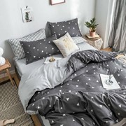 Постельное белье Lorida серое с маленькими треугольниками 1,5 спальное фото