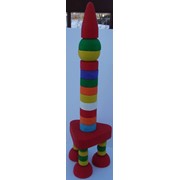 Деревянная детская игрушка пирамидка Ракета 521732 335х90