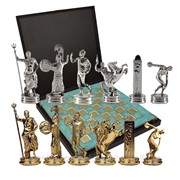 Шахматный набор Олимпийские Игры 36*36*2.5;H=6.5 см дерево, замак, латунь, бронза фото