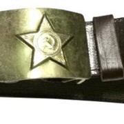 Солдатский ремень СССР с блестящей пряжкой МЛ-рем2 фото