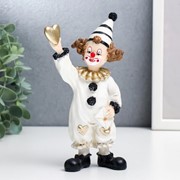 Сувенир полистоун “Клоун с сердцем в руке“ чёрно-белый с золотом 17,5х4,5х9,5 см фотография
