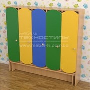 Шкаф секционный для детской раздевалки (5 секции) с лавкой фото