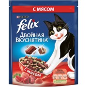 Felix Корм Felix сухой корм Двойная Вкуснятина для взрослых кошек, с мясом (300 г) фото