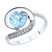 Серебряное кольцо с топазами и фианитами SOKOLOV 92011852 фотография