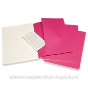 Набор 3 блокнота Moleskine Cahier Journal XL, 120 стр., розовый неон, в линейку фото