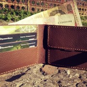 Коричневий гаманець(Натуральна шкіра,ручна прошивка) фотография