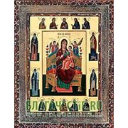 Благовещенская икона Всецарица Богородица (с клеймами), копия старой иконы, печать на дереве Высота иконы 11 см фото