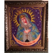 Икона Пресвятая Богородица Остробрамская , ручная работа, вышита бисером