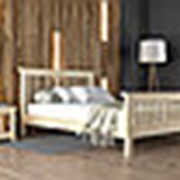Кровать полутороспальная 1200х2000 с изножьем из массива дерева фото