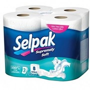 Туалетная бумага рулонная Selpak “Превосходная мягкость“, 3-х слойная, 8 рулонов фото
