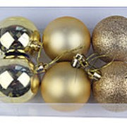 Набор 6 пластиковых шаров “Золотое ассорти“, 60-5-1 фотография