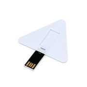 USB-флешка на 64 ГБ в виде пластиковой карточки треугольной формы, белый фотография