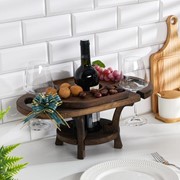 Винный столик деревянный “Premium 2“ эбеновое дерево 45х 25х20 см фото