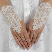 Перчатки свадебные №122, айвори (короткие) фото