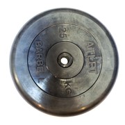 Диск Barbell Atlet обрезиненный черный d-26mm 25кг фото