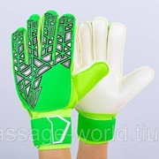 Перчатки вратарские с защитными вставками на пальцы (PVC,р-р 8-10, салатовый) фото