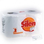 Туалетная бумага рулонная Silen, 1 слойная, 2 рулона фото