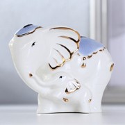 Сувенир керамика "Слон со слонёнком" 8,5х10х7,8 см