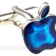 Запонки Яблоко синее фото