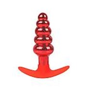 Красная анальная втулка в виде ёлочки - 10,9 см. фотография