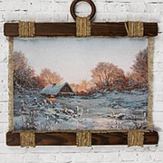 Сувенирный свиток “Зимний пейзаж“ формата А4 с подвеской из сургуча фотография