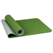 Коврик для йоги 183 × 61 × 0,6 см, двухцветный, цвет зелёный фото