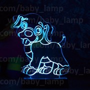 Подарок для ребенка светильник, ночник щенок Хвостик.