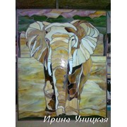 Витражная картина "Африканский слон"