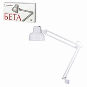 Светильник настольный "Бета", на струбцине, лампа накаливания/люминесцентная/светодиодная до 60 Вт, белый,