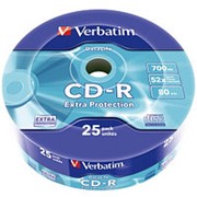 Компакт диск CD-R 700мБ Verbatim Datalife в обтяжке 25шт. фото
