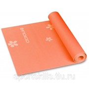 Коврик для йоги и фитнеса INDIGO PVC с рисунком Цветы YG03P 173*61*0,3 см Оранжевый фото