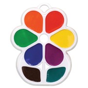 Краски акварельные фигурные ЛУЧ Кроха, 8 цветов, Цветочек, медовые, без кисти, пластиковая коробка, фото