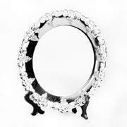 Тарелка для сублимации, круглая с фигурной оконтовкой ( серебристого цвета ), металлическая 20см