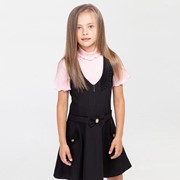 Школьный сарафан для девочки, цвет чёрный, рост 122 см