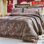 Комплект постельного белья шелковый жаккард La scala JT-46 Семейный фото