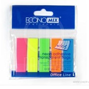 Стикер-закладка Economix, 12х45, 5 цветов неон, 125л. фото