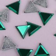 Стразы термоклеевые 'Треугольник', 10 x 10 мм, 50 шт, цвет зелёный