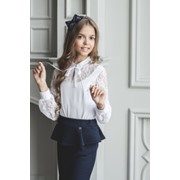 Блузка для девочки, артикул D060-105, цвет белый