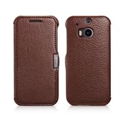 Чехол iCarer для HTC One M8 Litchi Pattern Coffee (side-open)