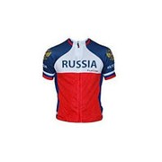 Велофутболка 16-011 J-RUSSIA PRO с лого РОССИЯ с молнией S бело-сине-красная FunkierBike