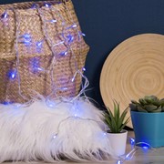 Гирлянда 'Нить' 5 м с насадками 'Игла', IP20, прозрачная нить, 50 LED, свечение синее, 8 режимов, 220 В фото