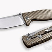 Нож LionSteel серии SR2 mini лезвие 78 мм, рукоять - титан, цвет бронзовый, в деревянной коробке фото