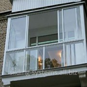 Остекление балкона раздвижной алюминиевой системой Слайдинг