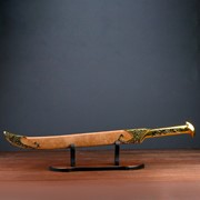 Сув. изделие кинжал на подставке, рукоять золото, 70см, клинок 48 см фото