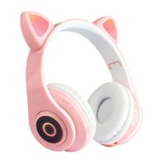 Беспроводные Bluetooth наушники с кошачьими ушками Cat Ear P33M (Розовый) фотография