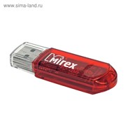 Флешка Mirex ELF RED, 16 ГБ, чт до 25 Мб/с, зап до 15 Мб/с, красная