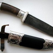 Ножи авторские. Модель 117. Нож охотничий в серебре. фото