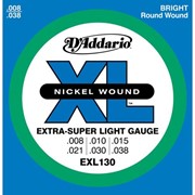 Струны для электрогитары D'Addario EXL130 XL Extra Super Light (6 струн .008-.038) фотография